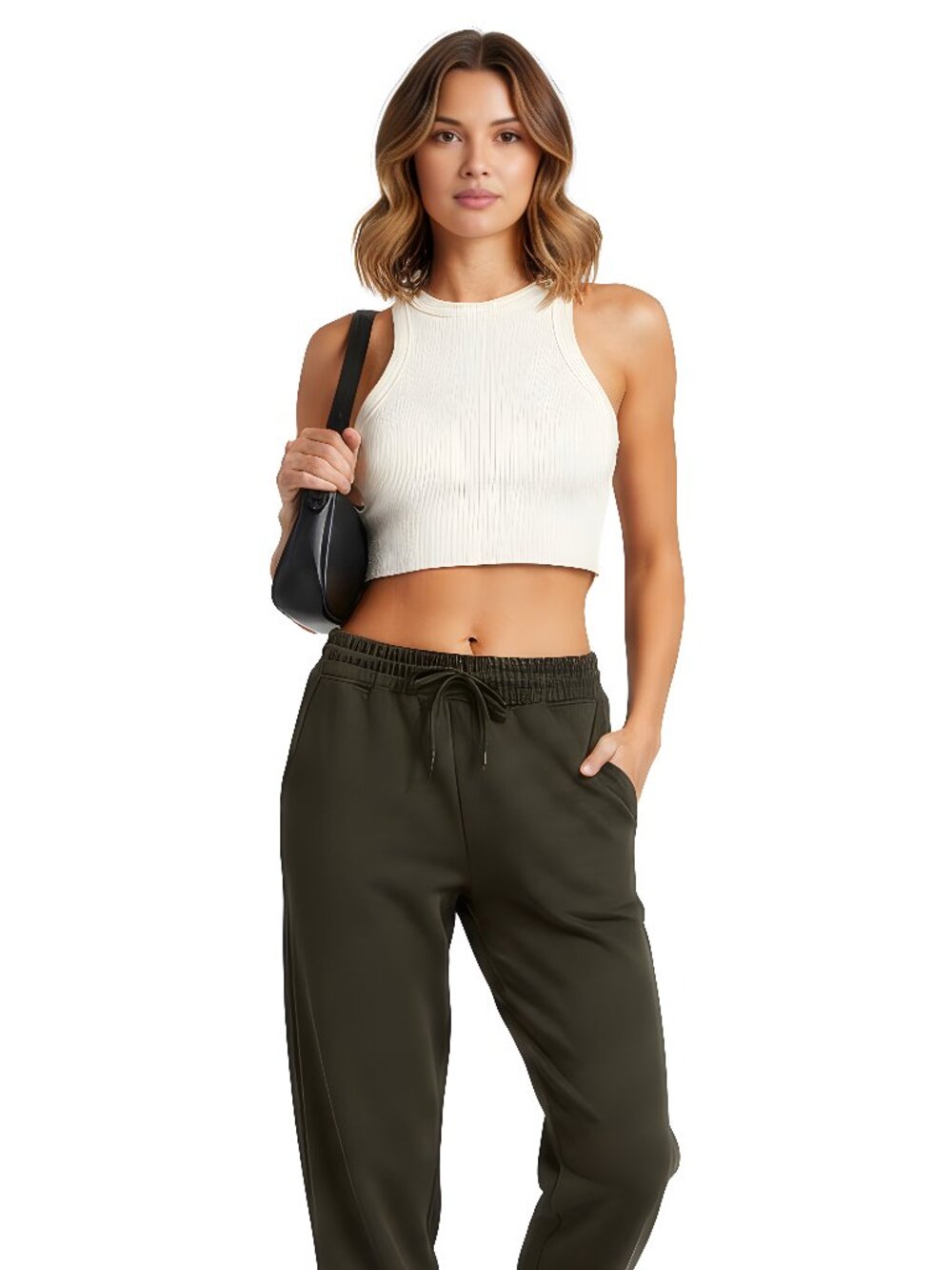 Women's Wide Leg Sweatpants Olive Green Ultra Soft Cotton Blend Sizes SM-2X